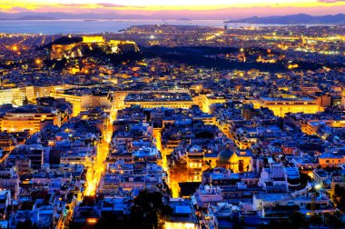 Atina manzaralı Lycabettus Dağı, Atina, Yunanistan