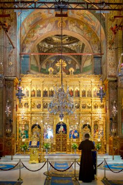 Romanya 'nın Bükreş kentindeki Romen Ortodoks Patriklik Katedrali' nin ana mihrabı