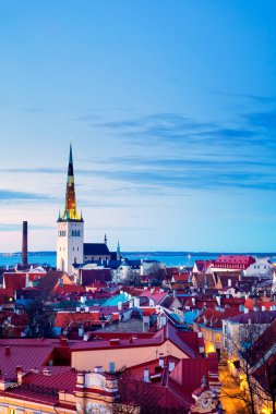Tallinn 'in Eski Şehir' inin Kohtuotsa izleme platformundan panoramik görüntüsü, Tallinn, Estonya