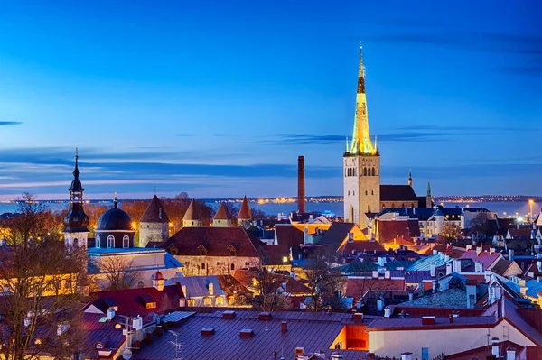 Вид Старый Город Таллинна Смотровой Площадки Кохтуотса Таллинн Эстония — стоковое фото