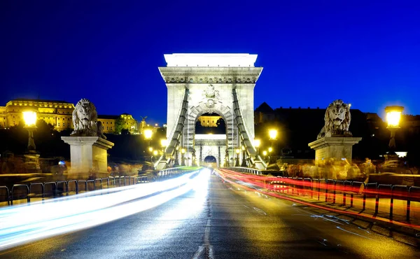 Szechenyi Chain Bridge Budapest Hungary — Stock Photo, Image