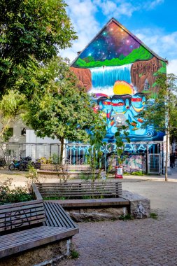 Hamburg, Almanya 'nın St. Pauli bölgesinde duvar resmi