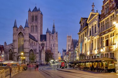Saint Michael Köprüsü (Sint Michielsbrug), Gent, Flanders, Belçika