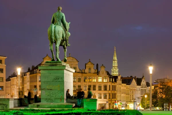 Конная Статуя Короля Альберта Мон Арт Кунстберг Брюссель — стоковое фото