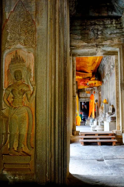 カンボジアのシェムリアップ アンコールワット内の回廊 — ストック写真