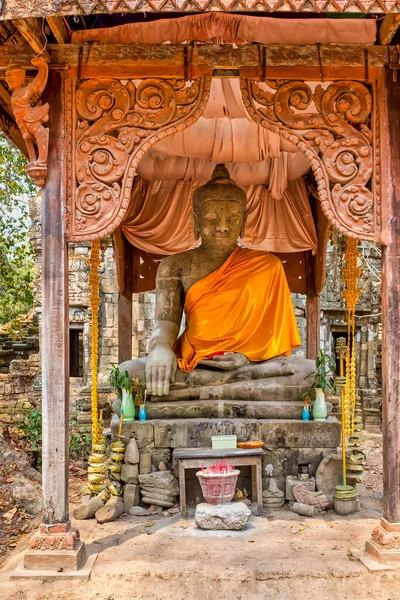 Estátua Buda Perto Preah Palilay Angkor Thom Siem Reap Cambodi — Fotografia de Stock