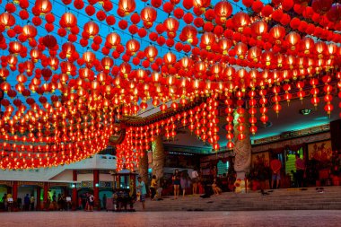 Thean Hou Tapınağı Çin Fener Festivali sırasında, Kuala Lumpur, Malezya