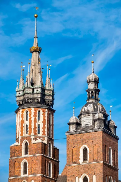 Detail Bell Tower Mary Basilica Krakow Poland — Stock Photo, Image