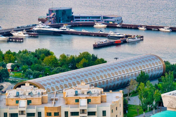 Вид Повітря Музей Килимів Яхтинг Каспійського Вітру Баку Азербайджан — стокове фото