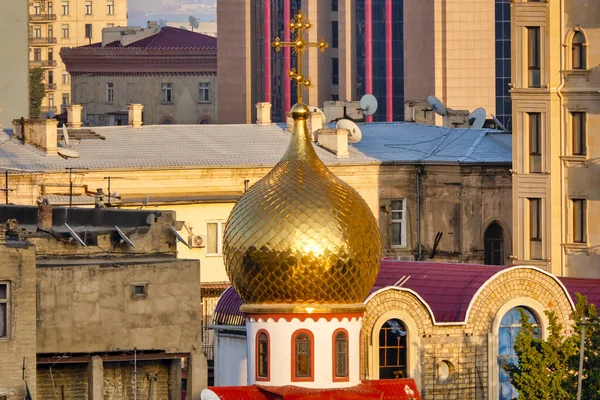 Golden Dome Church Michael Archangel Baku Azerbaijan — Stock Photo, Image