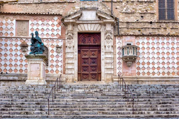 South Wall Perugia Cathedral Statue Pope Julius Iii Bernardinos Pulpit — Fotografia de Stock