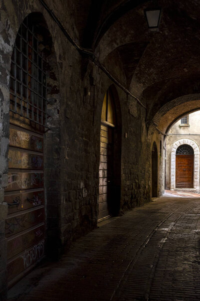 Medieval alley in Perugia, Italy