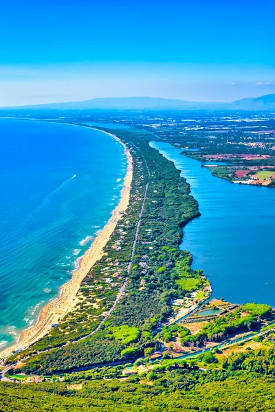 Panoramic Shot Lungomare Sabaudia Lake Sabaudia Picco Circe Sabaudia Italy — Fotografia de Stock