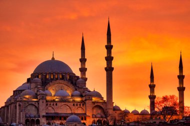 Günbatımında Süleyman Camii Fatih, İstanbul, Türkiye