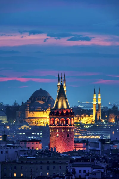 View Galata Tower Suleymaniye Mosque Istanbul — Stockfoto