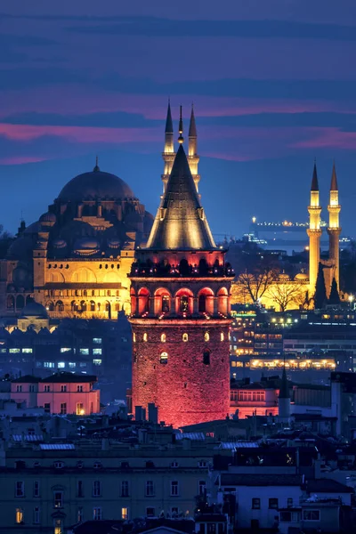 View Galata Tower Suleymaniye Mosque Istanbul — стоковое фото