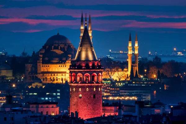 View Galata Tower Suleymaniye Mosque Istanbul — стоковое фото