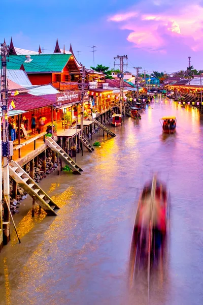 Amphawa Floating Market Sunset Amphawa Thailand — Stock fotografie