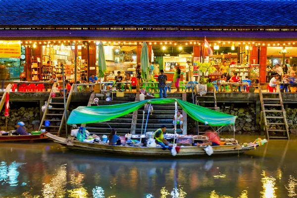 Amphawa Floating Market Sunset Amphawa Thailand — Stock fotografie