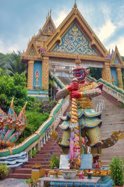 Ölüm Lordu Yamaraj 'ın heykeli, Wat Kao Rang, Phuket Town, Tayland