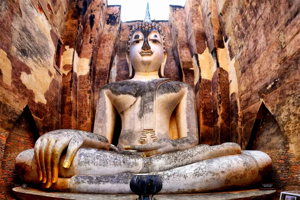 Большой Сидячий Будда Ват Чуме Сукхотай Таиланд — стоковое фото