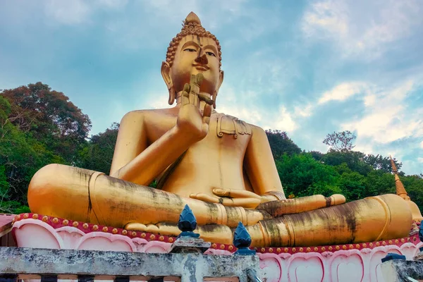 Giant Golden Buddha Wat Kao Rang Phuket Town Thailand — стокове фото