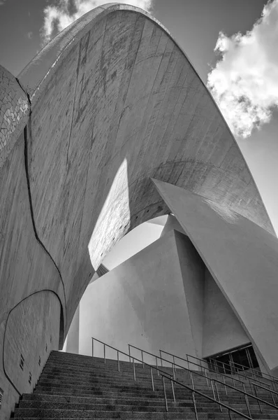 Oditorio de Tenerife 'nin siyah beyaz detayları, Santa Cruz de Tenerife, Kanarya Adaları, İspanya