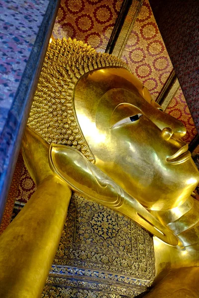 Budda Sdraiata Wat Pho Bangkok Thailandia — Foto Stock