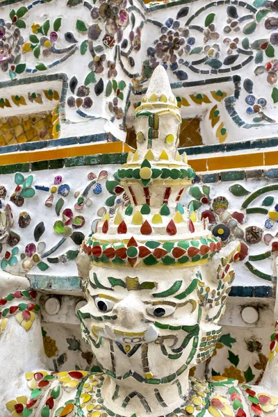 Dettaglio Del Recentemente Restaurato Wat Arun Bangkok Thailandia — Foto Stock