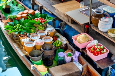 Talin Chan yüzen market, Bangkok, Tayland, 