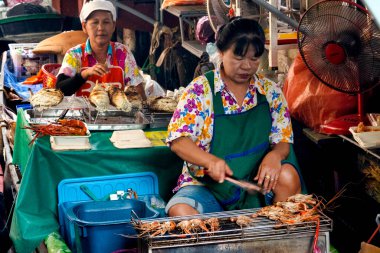Talin Chan yüzen market, Bangkok, Tayland, 