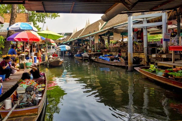 Talin Chan Plovoucí Trh Bangkok Thajsko — Stock fotografie