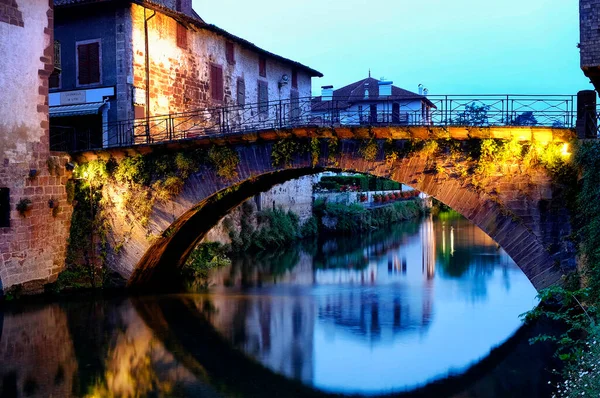 Medieval Bridge River Nive Saint Jean Pied Port France Saint — Stock Photo, Image