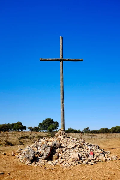 Krzyż Drodze Jakuba Camino Santiago Atapuerca Hiszpania — Zdjęcie stockowe