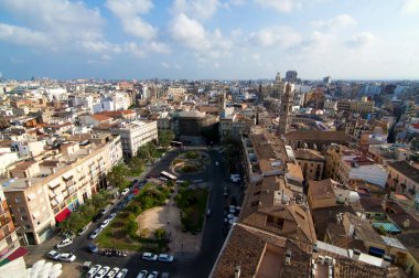 El Miguelete, Valencia, İspanya 'dan alınan Plaza de la Reina manzarası
