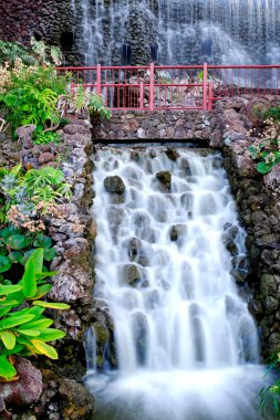 Taoro Parkında Şelale, Puerto de la Cruz, Tenerife, Kanarya Adaları, İspanya