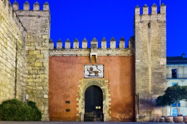 Puerta del Leon, Alcazar 'ın ana girişi. Sevilla, İspanya