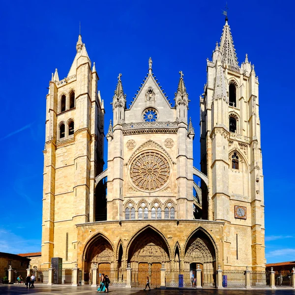 Catedral Santa Maria León Leão Espanha — Fotografia de Stock