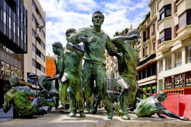 Monumento al Encierro, Pamplona, Navarra, İspanya