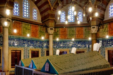 İstanbul Fatih 'teki Süleyman' ın Muhteşem Camii 'ndeki türbe (türbe)..