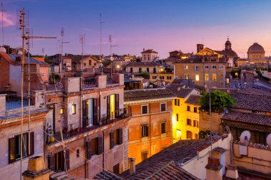 Roma, İtalya 'da Rione Pigna' nın çatıları