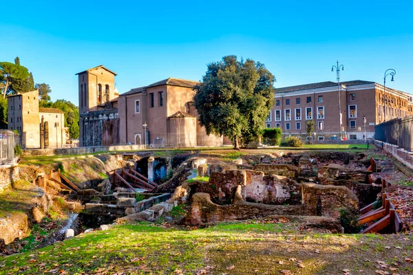 Restos Ghettarello Segundo Gueto Judeu Roma Piazza Monte Savello Roma — Fotografia de Stock