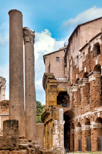 Odkrytá Arkádová Stěna Divadla Marcellus Řím Ital — Stock fotografie