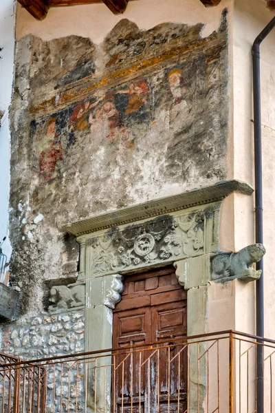 Fresques Médiévales Piazza Della Chiesa Petrella Salto Italie — Photo