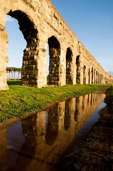 Aqua Claudia Aqueduct Řím Itálie — Stock fotografie