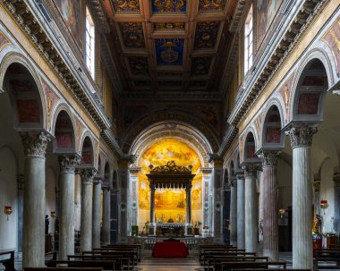 Interior of the Church of San Nicola in Carcere, Rome, Italy