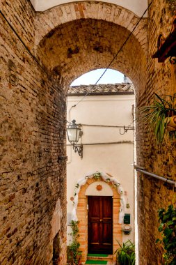 Medieval arch in the historic centre of Loreto Aprutino, Ital
