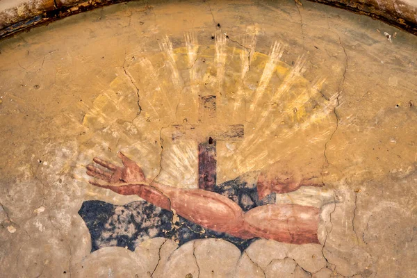 Lunette Portal Church San Francesco Assisi Loreto Aprutino Italy — Fotografia de Stock