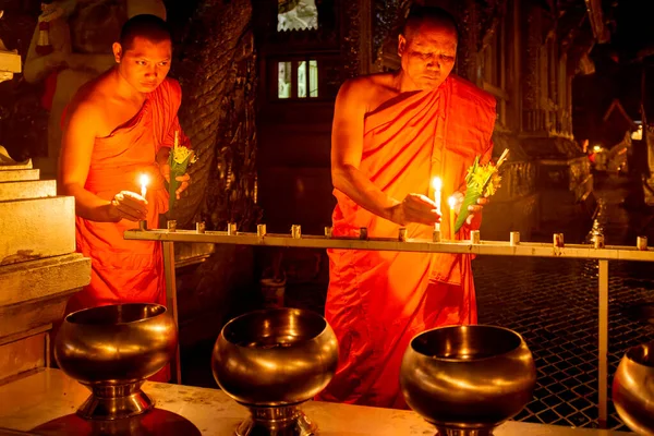 Chiang Mai Unplugged Festival Candlelight Ceremony Wat Srisuphan Buddhist Temple — Stok Foto