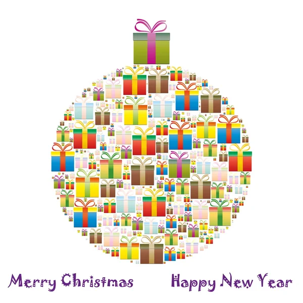 bir Noel top hediye kutuları